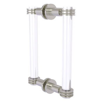 Allied Brass Clearview Collection 8'' Back to Back Shower Door Pull with Dotted Accents in Satin Nickel