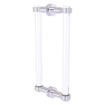 Allied Brass Clearview Collection 12'' Back to Back Shower Door Pull with Grooved Accents in Polished Chrome