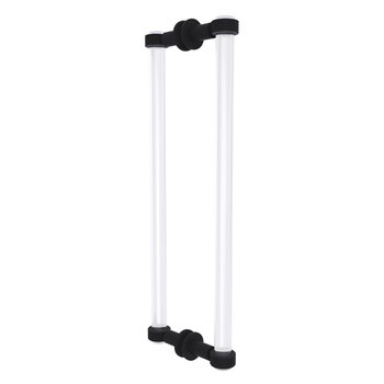 Allied Brass Clearview Collection 18'' Back to Back Shower Door Pull with Grooved Accents in Matte Black