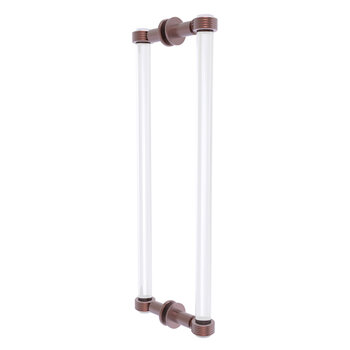 Allied Brass Clearview Collection 18'' Back to Back Shower Door Pull with Grooved Accents in Antique Copper