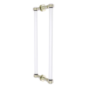 Allied Brass Clearview Collection 18'' Back to Back Shower Door Pull with Grooved Accents in Polished Nickel
