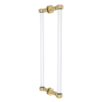 Allied Brass Clearview Collection 18'' Back to Back Shower Door Pull with Grooved Accents in Satin Brass