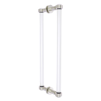 Allied Brass Clearview Collection 18'' Back to Back Shower Door Pull with Grooved Accents in Satin Nickel