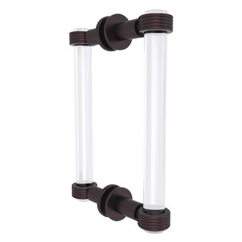 Allied Brass Clearview Collection 8'' Back to Back Shower Door Pull with Grooved Accents in Antique Bronze