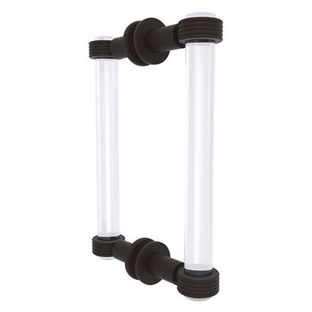 Allied Brass Clearview Collection 8'' Back to Back Shower Door Pull with Grooved Accents in Oil Rubbed Bronze
