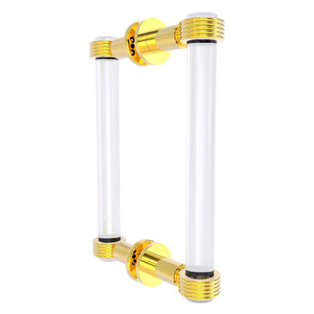 Allied Brass Clearview Collection 8'' Back to Back Shower Door Pull with Grooved Accents in Polished Brass