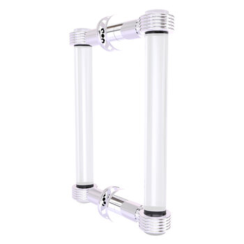 Allied Brass Clearview Collection 8'' Back to Back Shower Door Pull with Grooved Accents in Polished Chrome