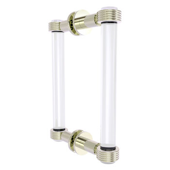 Allied Brass Clearview Collection 8'' Back to Back Shower Door Pull with Grooved Accents in Polished Nickel