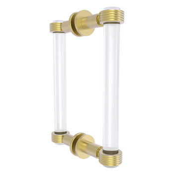 Allied Brass Clearview Collection 8'' Back to Back Shower Door Pull with Grooved Accents in Satin Brass