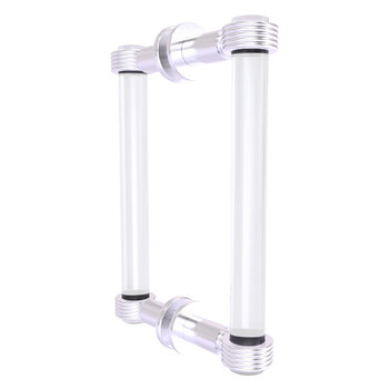 Allied Brass Clearview Collection 8'' Back to Back Shower Door Pull with Grooved Accents in Satin Chrome