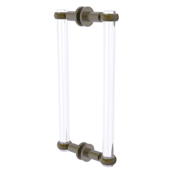 Allied Brass Clearview Collection 12'' Back to Back Shower Door Pull with Twisted Accents in Antique Brass