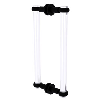 Allied Brass Clearview Collection 12'' Back to Back Shower Door Pull with Twisted Accents in Matte Black