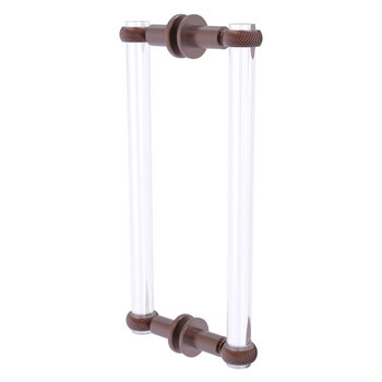 Allied Brass Clearview Collection 12'' Back to Back Shower Door Pull with Twisted Accents in Antique Copper