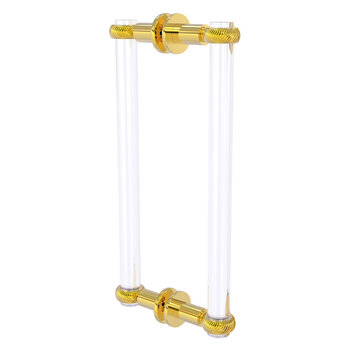 Allied Brass Clearview Collection 12'' Back to Back Shower Door Pull with Twisted Accents in Polished Brass