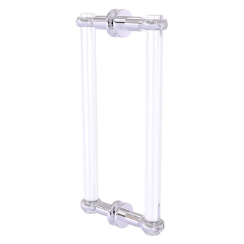 Allied Brass Clearview Collection 12'' Back to Back Shower Door Pull with Twisted Accents in Polished Chrome