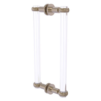 Allied Brass Clearview Collection 12'' Back to Back Shower Door Pull with Twisted Accents in Antique Pewter