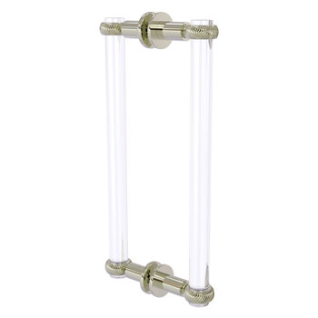 Allied Brass Clearview Collection 12'' Back to Back Shower Door Pull with Twisted Accents in Polished Nickel