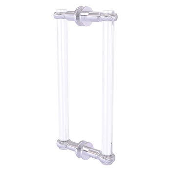 Allied Brass Clearview Collection 12'' Back to Back Shower Door Pull with Twisted Accents in Satin Chrome