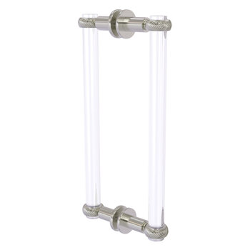 Allied Brass Clearview Collection 12'' Back to Back Shower Door Pull with Twisted Accents in Satin Nickel