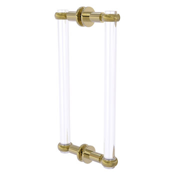 Allied Brass Clearview Collection 12'' Back to Back Shower Door Pull with Twisted Accents in Unlacquered Brass