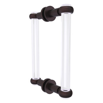 Allied Brass Clearview Collection 8'' Back to Back Shower Door Pull with Twisted Accents in Antique Bronze
