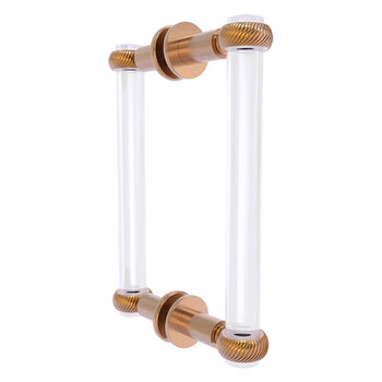 Allied Brass Clearview Collection 8'' Back to Back Shower Door Pull with Twisted Accents in Brushed Bronze