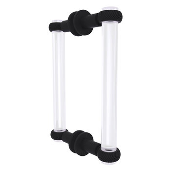 Allied Brass Clearview Collection 8'' Back to Back Shower Door Pull with Twisted Accents in Matte Black