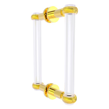 Allied Brass Clearview Collection 8'' Back to Back Shower Door Pull with Twisted Accents in Polished Brass