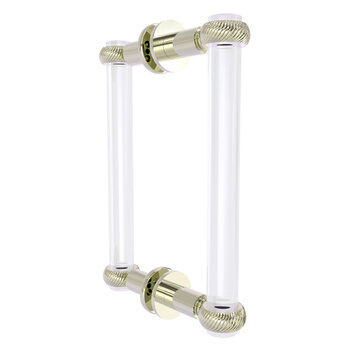 Allied Brass Clearview Collection 8'' Back to Back Shower Door Pull with Twisted Accents in Polished Nickel