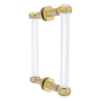 Allied Brass Clearview Collection 8'' Back to Back Shower Door Pull with Twisted Accents in Satin Brass