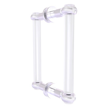 Allied Brass Clearview Collection 8'' Back to Back Shower Door Pull with Twisted Accents in Satin Chrome