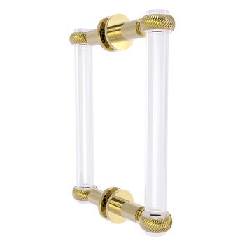 Allied Brass Clearview Collection 8'' Back to Back Shower Door Pull with Twisted Accents in Unlacquered Brass