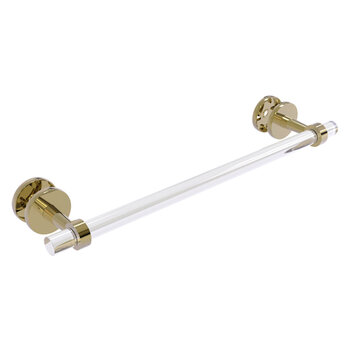 Allied Brass Clearview Collection 18'' Shower Door Towel Bar with Smooth Accents in Unlacquered Brass