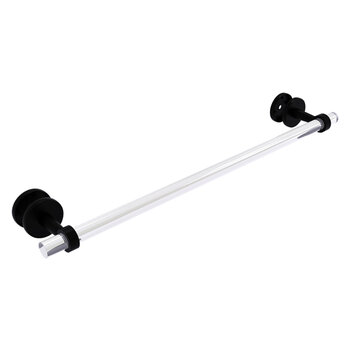 Allied Brass Clearview Collection 24'' Shower Door Towel Bar with Smooth Accents in Matte Black