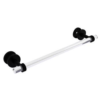 Allied Brass Clearview Collection 18'' Shower Door Towel Bar with Dotted Accents in Matte Black