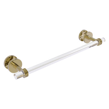 Allied Brass Clearview Collection 18'' Shower Door Towel Bar with Dotted Accents in Unlacquered Brass