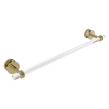 Allied Brass Clearview Collection 24'' Shower Door Towel Bar with Dotted Accents in Unlacquered Brass