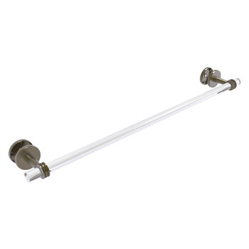 Allied Brass Clearview Collection 30'' Shower Door Towel Bar with Dotted Accents in Antique Brass