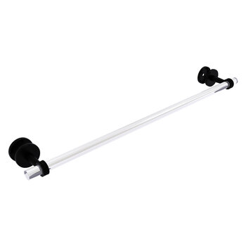 Allied Brass Clearview Collection 30'' Shower Door Towel Bar with Dotted Accents in Matte Black