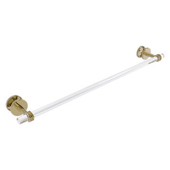 Allied Brass Clearview Collection 30'' Shower Door Towel Bar with Dotted Accents in Unlacquered Brass