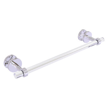 Allied Brass Clearview Collection 18'' Shower Door Towel Bar with Grooved Accents in Polished Chrome