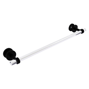 Allied Brass Clearview Collection 24'' Shower Door Towel Bar with Grooved Accents in Matte Black