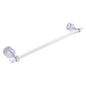 Allied Brass Clearview Collection 24'' Shower Door Towel Bar with Grooved Accents in Satin Chrome