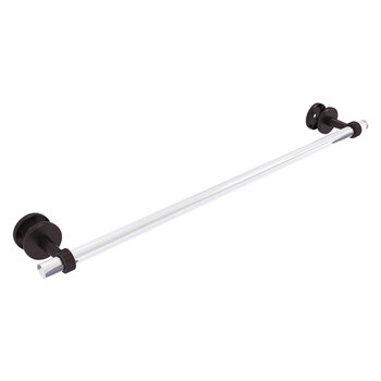 Allied Brass Clearview Collection 30'' Shower Door Towel Bar with Grooved Accents in Antique Bronze
