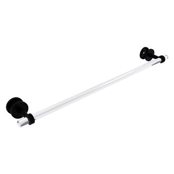 Allied Brass Clearview Collection 30'' Shower Door Towel Bar with Grooved Accents in Matte Black