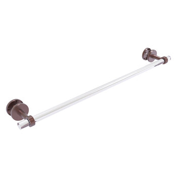 Allied Brass Clearview Collection 30'' Shower Door Towel Bar with Grooved Accents in Antique Copper