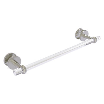 Allied Brass Clearview Collection 18'' Shower Door Towel Bar with Twisted Accents in Satin Nickel