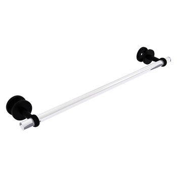 Allied Brass Clearview Collection 24'' Shower Door Towel Bar with Twisted Accents in Matte Black