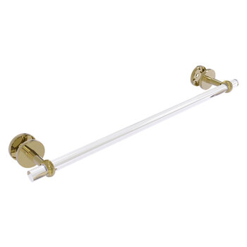 Allied Brass Clearview Collection 24'' Shower Door Towel Bar with Twisted Accents in Unlacquered Brass