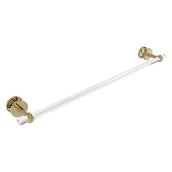 Allied Brass Clearview Collection 30'' Shower Door Towel Bar with Twisted Accents in Unlacquered Brass
